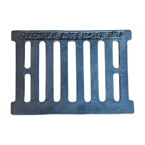 KRATKA ŚCIEKOWA ŻELIWNA 30,3x21cm RUSZT ODWODNIENIA 1,5t POLSKA PODWÓRZOWA