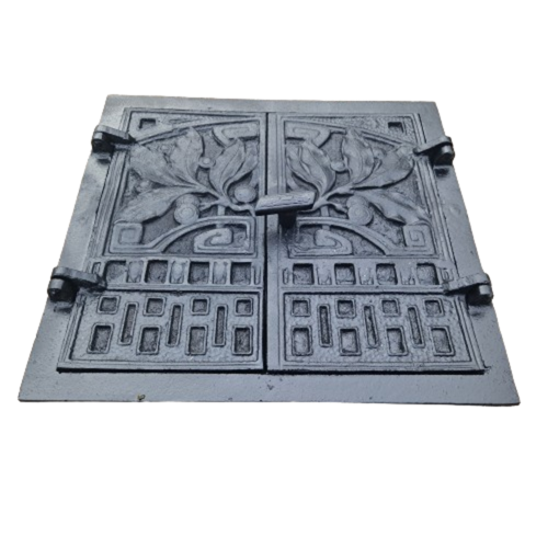 DRZWICZKI ŻELIWNE DO WĘDZARNI/GRILLA 41,5x39,5cm CZARNE