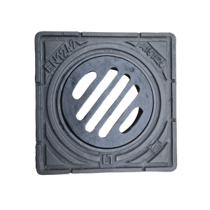 WŁAZ ŻELIWNY KANAŁOWY KWADRATOWY WPUST STUDZIENKA Z PIERŚCIENIEM A290